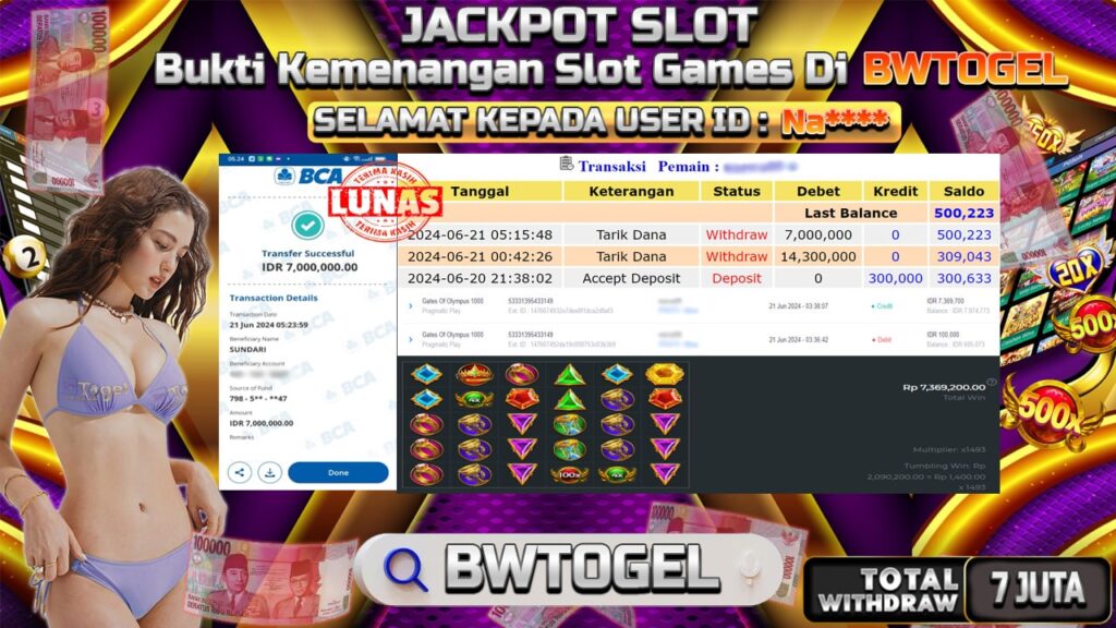 BUKTI JACKPOT SLOT GATES OF OLYMPUS 1000 TERPERCAYA DI INDONESIA TGL 21-06-2024