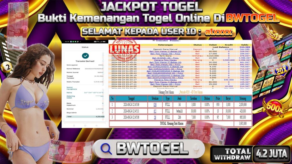 BUKTI JACKPOT TOGEL TOTO MACAU 4D TERPERCAYA DI INDONESIA