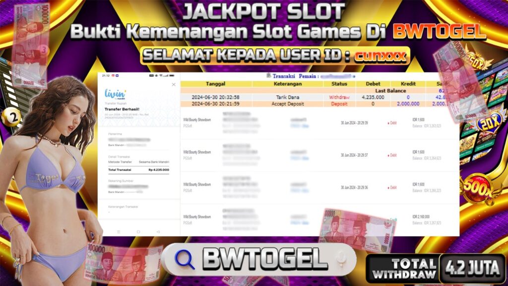 BUKTI JACKPOT SLOT WILD BOUNTY TERPERCAYA DI INDONESIA TGL 30-06-2024