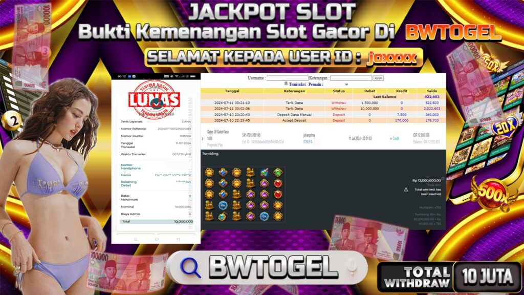 BUKTI JACKPOT SLOT GATES OF GATOT KACA 1000 TERPERCAYA DI INDONESIA TGL 11-07-2024