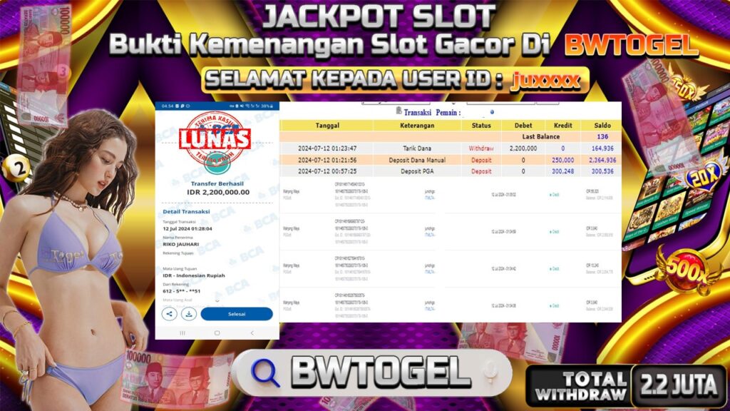 BUKTI JACKPOT SLOT MAHJONG WAYS TERPERCAYA DI INDONESIA TGL 12-07-2024