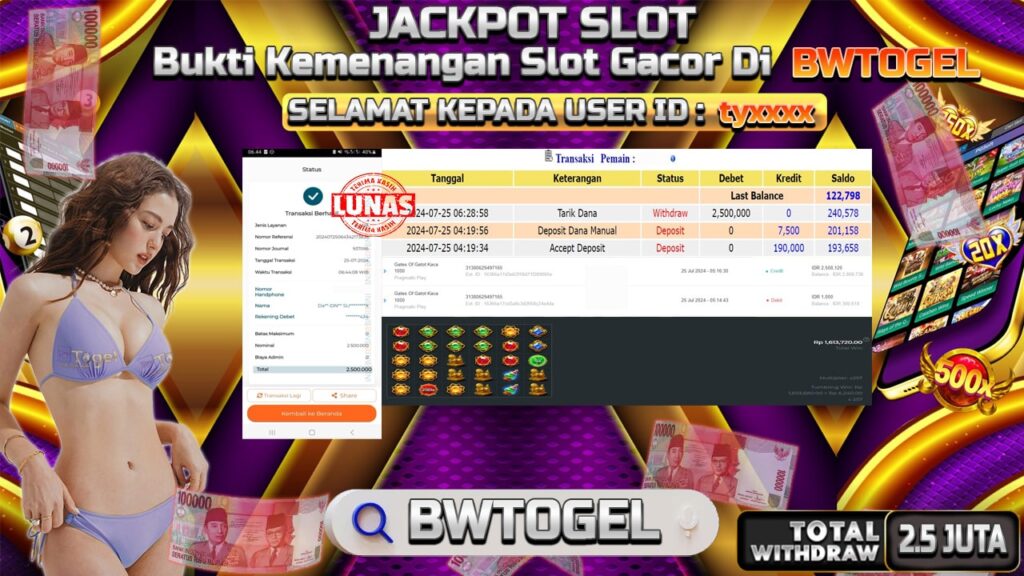 BUKTI JACKPOT SLOT GATES OF GATOT KACA 1000 TERPERCAYA DI INDONESIA TGL 25-07-2024