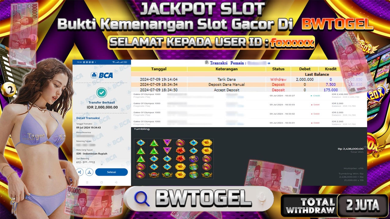 BUKTI JACKPOT SLOT GATES OF OLYMPUS 1000 TERPERCAYA DI INDONESIA TGL 09-07-2024