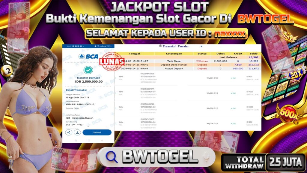 BUKTI JACKPOT SLOT WILD APE TERPERCAYA DI INDONESIA TGL 15-08-2024