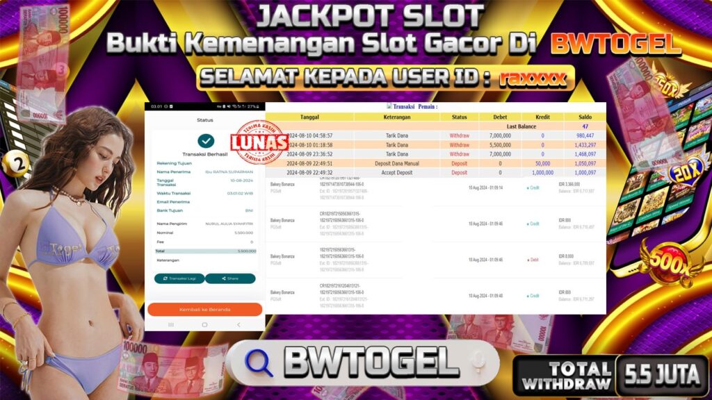 BUKTI JACKPOT SLOT BAKERY BONANZA TERPERCAYA DI INDONESIA TGL 10-08-2024