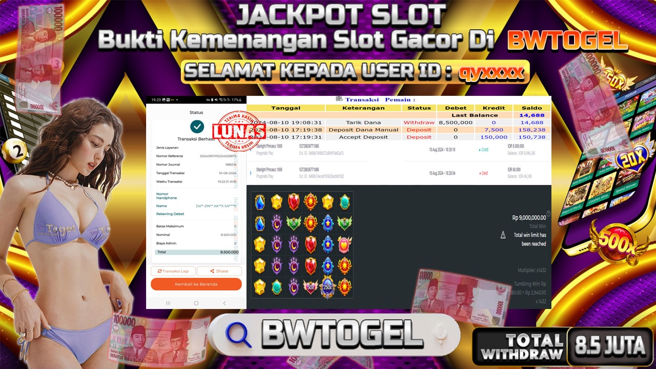 BUKTI JACKPOT SLOT GATES OF OLYMPUS 1000 TERPERCAYA DI INDONESIA TGL 10-08-2024