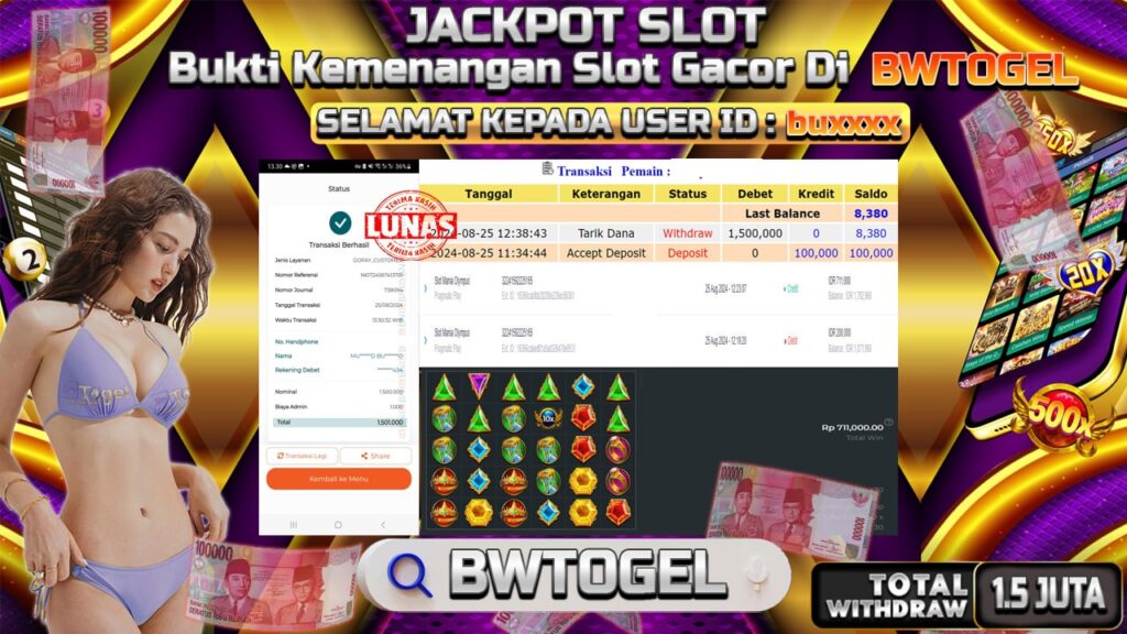 BUKTI JACKPOT SLOT MANIA OLYMPUS TERPERCAYA DI INDONESIA TGL 25-08-2024