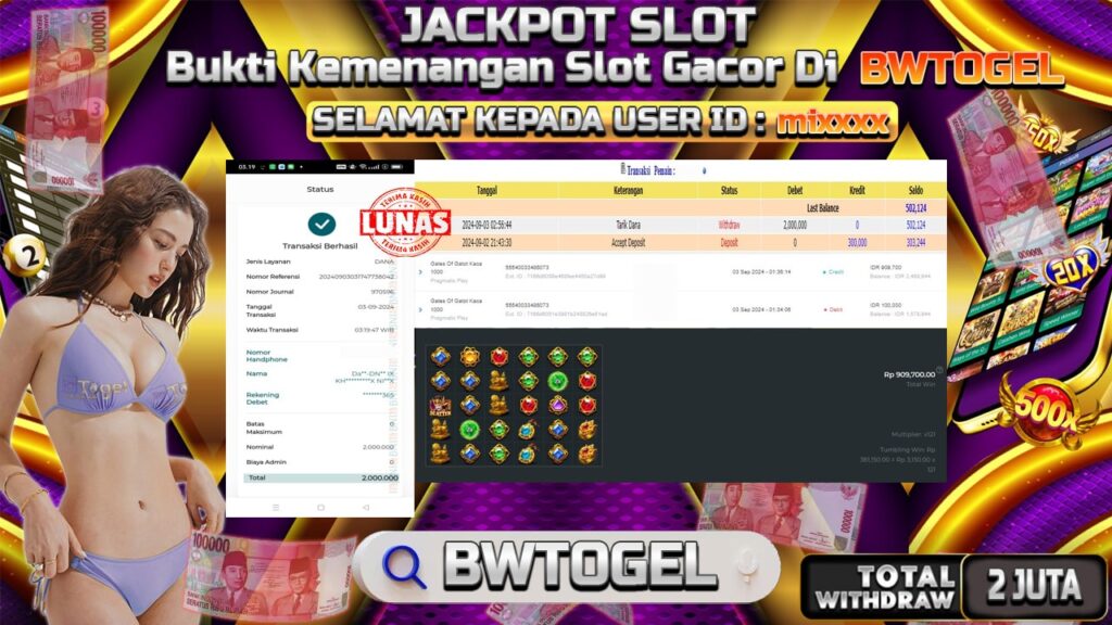 BUKTI JACKPOT SLOT GATES OF GATOT KACA 1000 TERPERCAYA DI INDONESIA TGL 03-09-2024