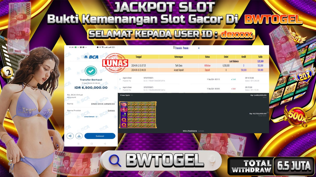 BUKTI JACKPOT SLOT ANGEL VS SINNER TERPERCAYA DI INDONESIA TGL 11-09-2024