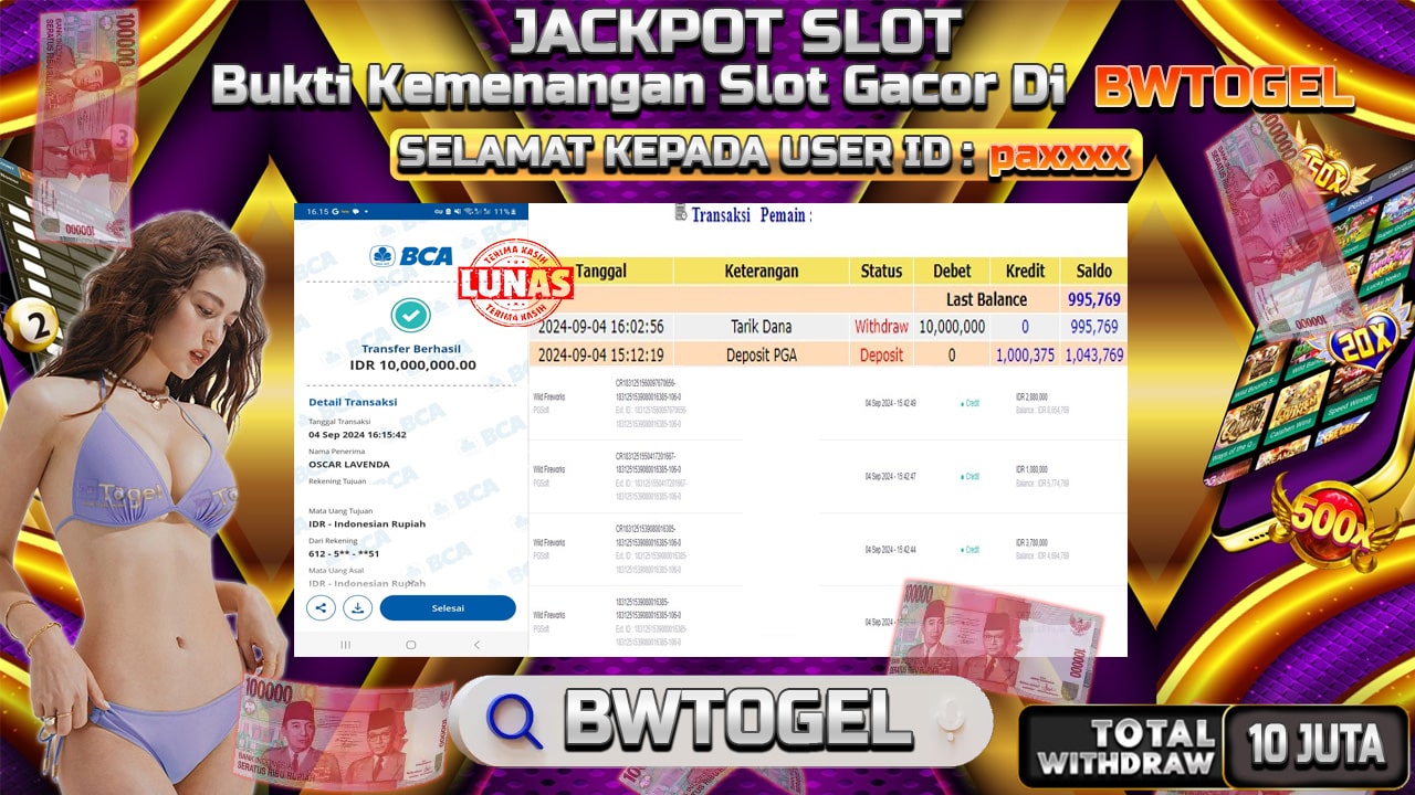 BUKTI JACKPOT SLOT WILD FIREWORKS TERPERCAYA DI INDONESIA TGL 04-09-2024