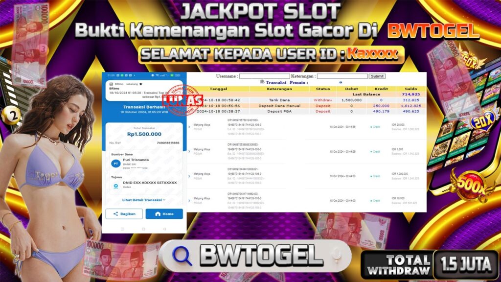 BUKTI JACKPOT SLOT MAHJONG WAYS TERPERCAYA DI INDONESIA TGL 18-10-2024