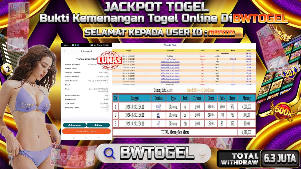 BUKTI JACKPOT TOGEL TOTO MACAU TERPERCAYA DI INDONESIA TGL 29-10-2024