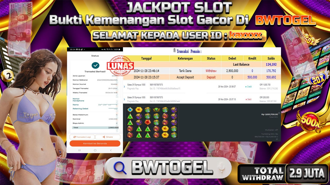 BUKTI JACKPOT SLOT GATES OF OLYMPUS 1000 TERPERCAYA DI INDONESIA TGL 29-11-2024