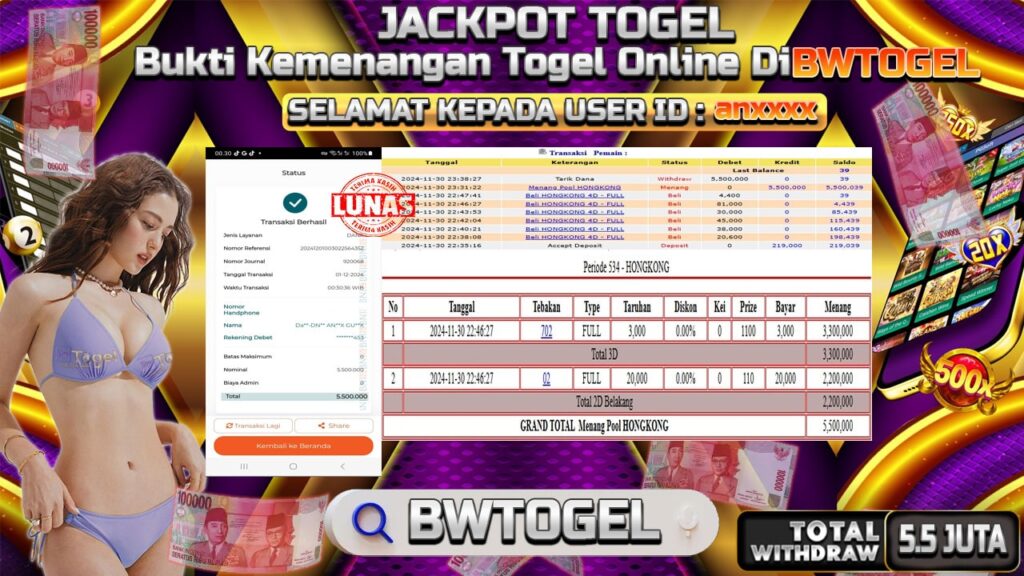 BUKTI JACKPOT TOGEL HONGKONG TERPERCAYA DI INDONESIA TGL 01-12-2024