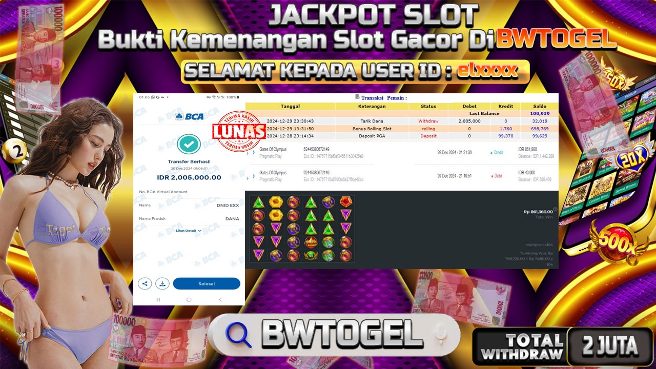 BUKTI JACKPOT SLOT GATES OF OLYMPUS TERPERCAYA DI INDONESIA TGL 30-12-2024