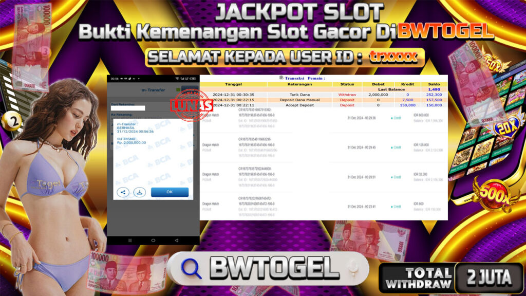 BUKTI JACKPOT SLOT DRAGON HATCH TERPERCAYA DI INDONESIA TGL 31-12-2024