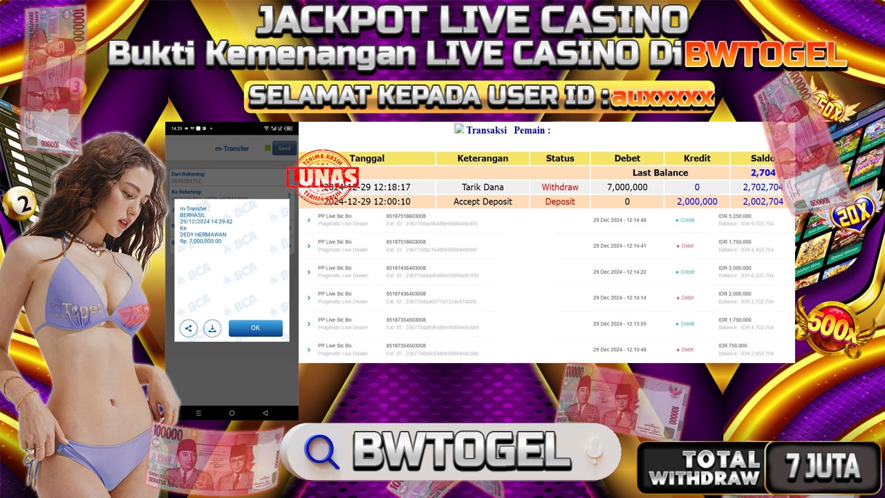 BUKTI JACKPOT PP LIVE SIC BO TERPERCAYA DI INDONESIA TGL 29-12-2024