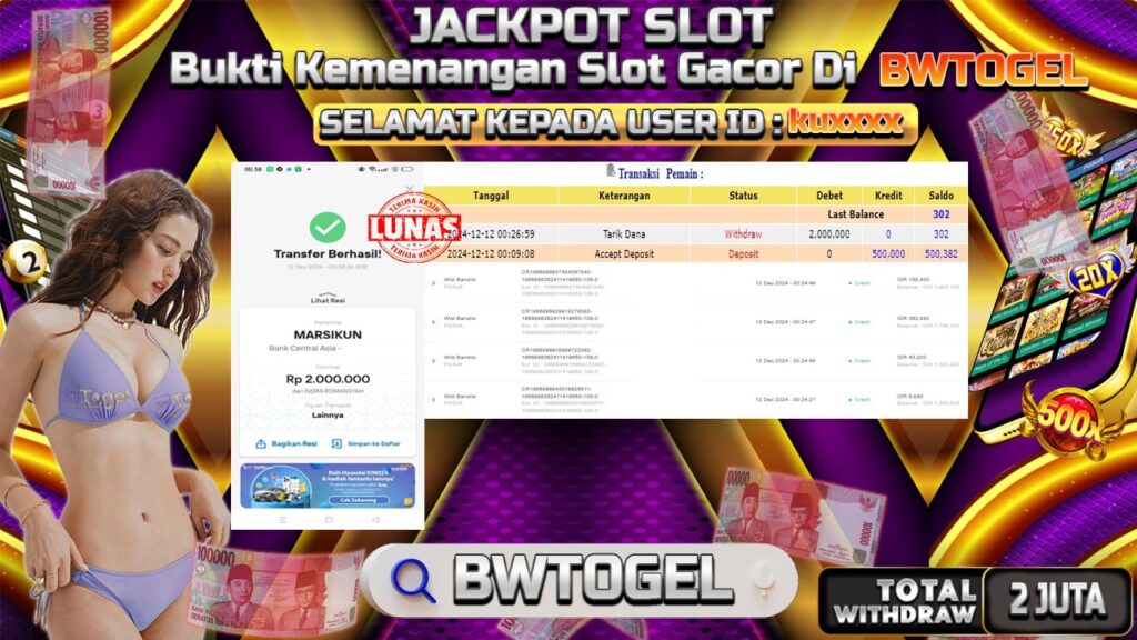 BUKTI JACKPOT SLOT WILD BANDITO TERPERCAYA DI INDONESIA TGL 12-12-2024