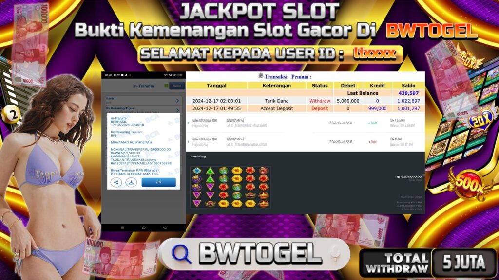 BUKTI JACKPOT SLOT GATES OF OLYMPUS 1000 TERPERCAYA DI INDONESIA TGL 17-12-2024