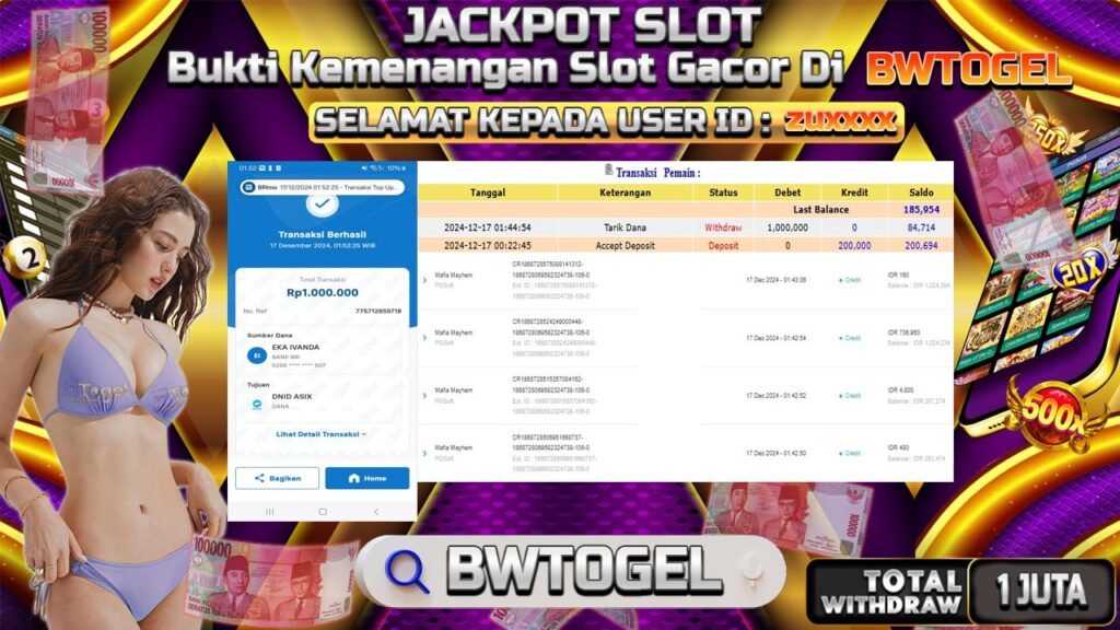 BUKTI JACKPOT SLOT MAFIA MAYHEM TERPERCAYA DI INDONESIA TGL 17-12-2024