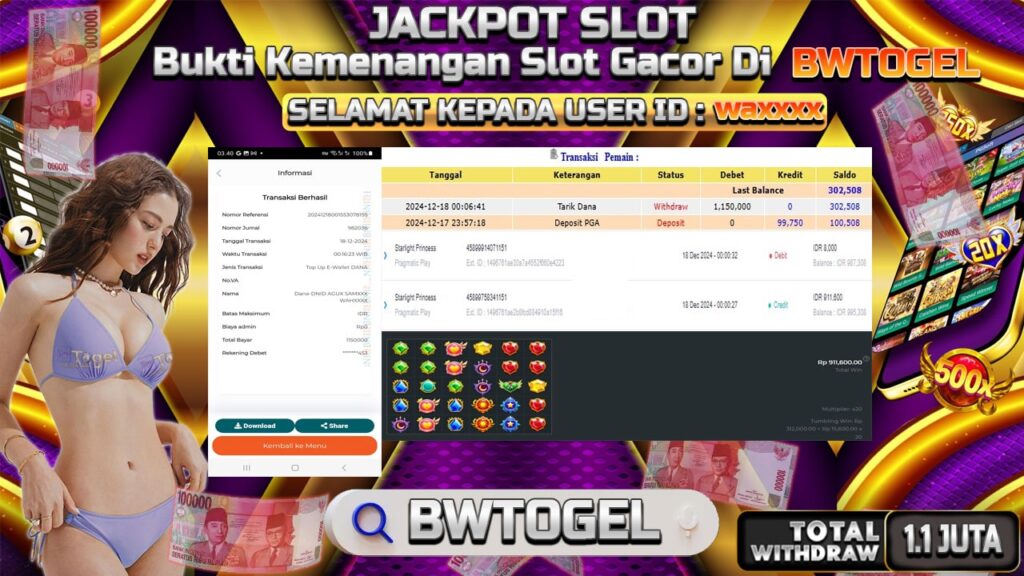 BUKTI JACKPOT SLOT STARLIGHT PRINCESS TERPERCAYA DI INDONESIA TGL 18-12-2024