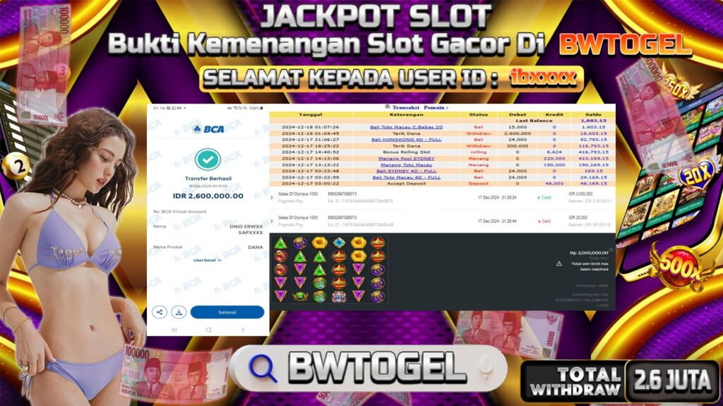 BUKTI JACKPOT SLOT GATES OF OLYMPUS 1000 TERPERCAYA DI INDONESIA TGL 18-12-2024