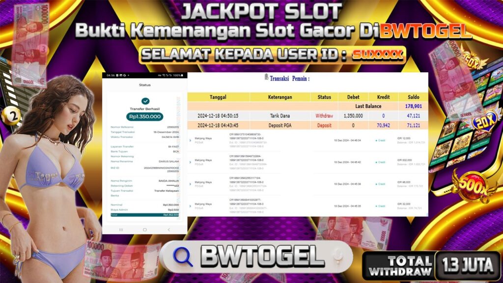 BUKTI JACKPOT SLOT MAHJONG WAYS TERPERCAYA DI INDONESIA TGL 18-12-2024