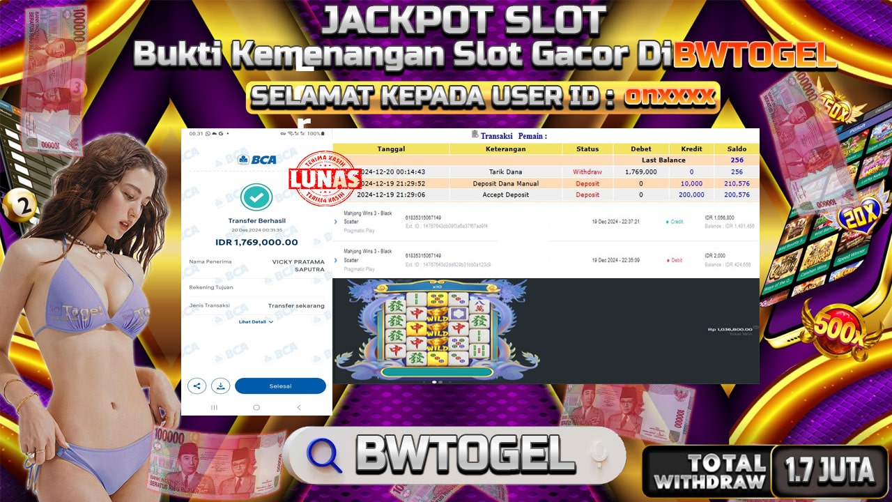 BUKTI JACKPOT SLOT MAHJONG WINS 3 – BLACK SCATTER TERPERCAYA DI INDONESIA TGL 20-12-2024