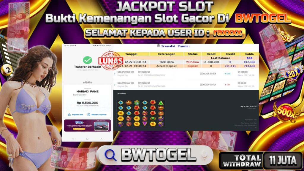 BUKTI JACKPOT SLOT GATES OF OLYMPUS 1000 TERPERCAYA DI INDONESIA TGL 22-12-2024