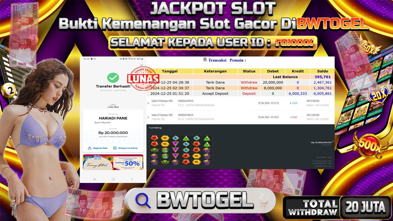 BUKTI JACKPOT SLOT GATES OF OLYMPUS 1000 TERPERCAYA DI INDONESIA TGL 25-12-2024