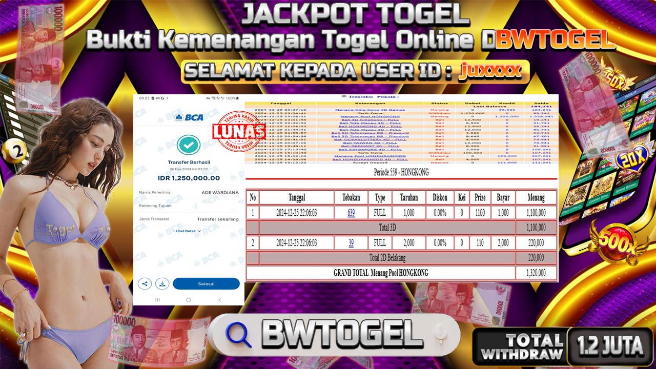 BUKTI JACKPOT TOGEL HONGKONG TERPERCAYA DI INDONESIA TGL 26-12-2024