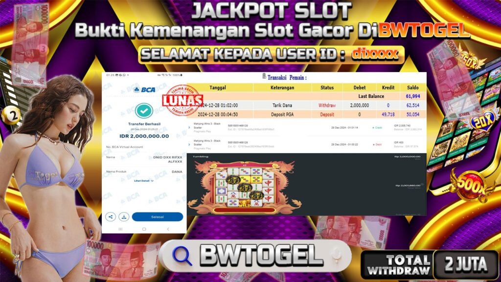 BUKTI JACKPOT SLOT MAHJONG WINS 3 TERPERCAYA DI INDONESIA TGL 28-12-2024