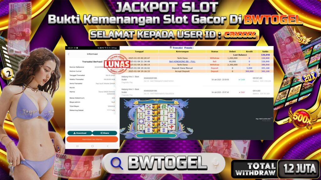 BUKTI JACKPOT SLOT MAHJONG WINS 3 TERPERCAYA DI INDONESIA TGL 05-01-2025