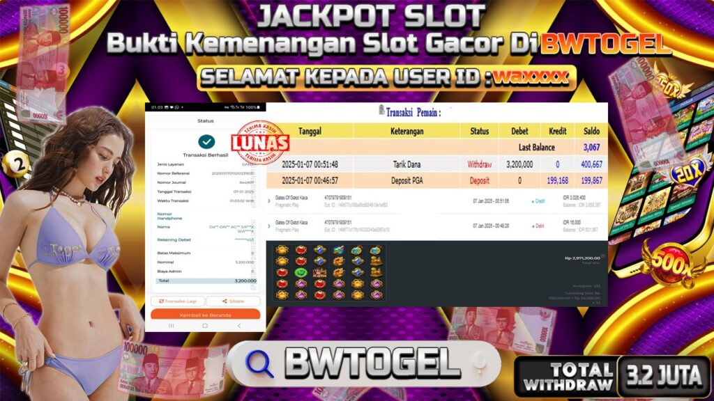 BUKTI JACKPOT SLOT GATES OF OLYMPUS TERPERCAYA DI INDONESIA TGL 07-01-2025